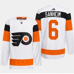 Men's Philadelphia Flyers #6 Travis Sanheim White 2024 Stadium Series Stitched Jersey