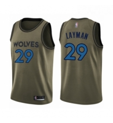 Youth Minnesota Timberwolves 29 Jake Layman Swingman Green Salute to Service Basketball Jersey 