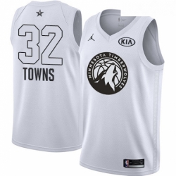 Youth Nike Jordan Minnesota Timberwolves 32 Karl Anthony Towns Swingman White 2018 All Star Game NBA Jersey