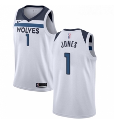 Youth Nike Minnesota Timberwolves 1 Tyus Jones Authentic White NBA Jersey Association Edition