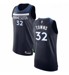 Youth Nike Minnesota Timberwolves 32 Karl Anthony Towns Authentic Navy Blue Road NBA Jersey Icon Edition