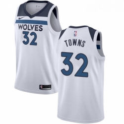 Youth Nike Minnesota Timberwolves 32 Karl Anthony Towns Authentic White NBA Jersey Association Edition