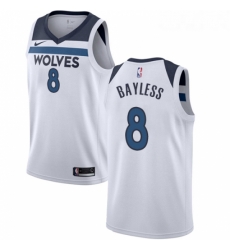 Youth Nike Minnesota Timberwolves 8 Jerryd Bayless Swingman White NBA Jersey Association Edition 