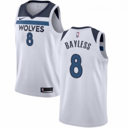 Youth Nike Minnesota Timberwolves 8 Jerryd Bayless Swingman White NBA Jersey Association Edition 