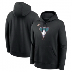 Men Arizona Diamondbacks Black Cooperstown Collection Logo Club Pullover Hoodie