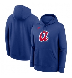 Men Atlanta Braves Royal Cooperstown Collection Logo Club Pullover Hoodie Men Atlanta Braves Royal Cooperstown Collection Logo Club Pullover Hoodie