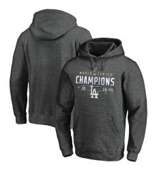 Men Los Angeles Dodgers 2020 World Series Champions Locker Room Pullover Hoodie Charcoal