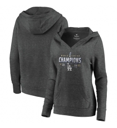 Women Los Angeles Dodgers Women 2020 World Series Champions Locker Room Pullover Hoodie Heather Charcoal