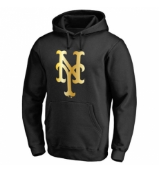 Men MLB New York Mets Gold Collection Pullover Hoodie Black