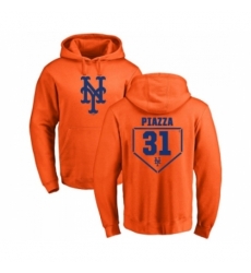 Men MLB Nike New York Mets 31 Mike Piazza Orange RBI Pullover Hoodie