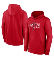 Men Philadelphia Phillies Red Pregame Performance Pullover Hoodie