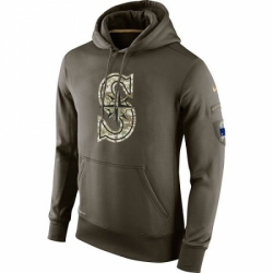 MLB Men Seattle Mariners Nike Olive Salute To Service KO Performance Hoodie