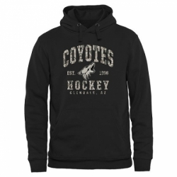 NHL Mens Arizona Coyotes Black Camo Stack Pullover Hoodie