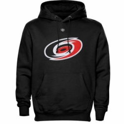 NHL Mens Carolina Hurricanes Old Time Hockey Big Logo with Crest Pullover Hoodie Black