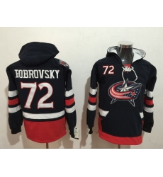 Men Columbus Blue Jackets 72 Sergei Bobrovsky Blue Stitched Hoody