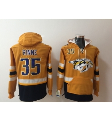 Men Nashville Predators 35 Pekka Rinne Stitched Hoodie