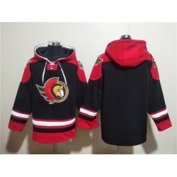 Men Ottawa Senators Blank Black Ageless Must Have Lace Up Pullover Hoodie