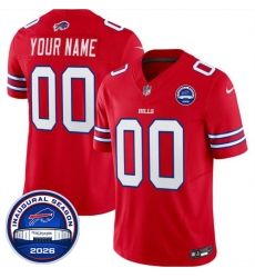 Men Buffalo Bills Active Player Custom Red F U S E  2026 Inaugural Season at Highmark Stadium Stitched Football Jersey