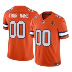 Men Women youth Denver Broncos Active Player Custom Orange 2023 F U S E  With John Madden Patch Vapor Limited Stitched Football Jersey