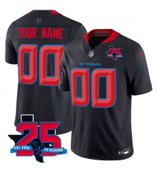 Men Houston Texans Active Player Custom Navy 2026 25th Anniversary Patch 2nd Alternate F U S E Vapor Stitched jersey Men Houston Texans Active Player Custom Navy 2026 25th Anniversary Patch 2nd Alternate F U S E Vapor Stitched jersey