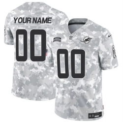 Men Miami Dolphins Active Player Custom 2024 F U S E Arctic Camo Salute To Service Limited Stitched Football Jersey