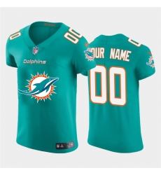 Men Women Youth Toddler Miami Dolphins Custom Aqua Green Men Nike Big Team Logo Elite NFL Jersey