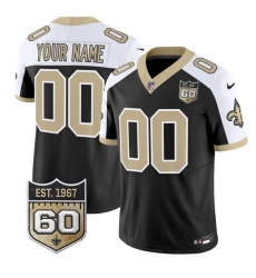 Men New Orleans Saints Active Player Custom Black Alternate F U S E 60th Anniversary Patch Vapor Limited Stitched Football Jersey Men New Orleans Saints Active Player Custom Black Alternate F U S E 60th Anniversary Patch Vapor Limited Stitched Football Jersey