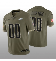 Men Women Youth Philadelphia Eagles ACTIVE PLAYER Custom Olive 2022 Salute To Service Limited Stitched Jersey