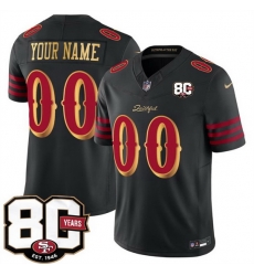 Men San Francisco 49ers Active Player Custom Black 80th Anniversary Patch Rivalries 2026 F U S E Vapor Untouchabl Limited Stitched Football Jersey Men San Francisco 49ers Active Player Custom Black 80th Anniversary Patch Rivalries 2026 F U S E Vapor Untouchabl Limited Stitched Football Jersey
