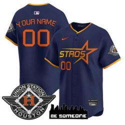 Men Women Youth Houston Astros Active Player Custom Navy 2025 City Connect Limited Stitched Baseball Jerseys