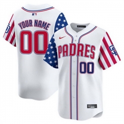 Men Women Youth San Diego Padres Active Player Custom White 2025 Independence Day Vapor Premier Limited Stitched Baseball Jersey