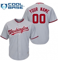 Men Women Youth All Size Washington Nationals Majestic Cool Base Custom Jersey Grey