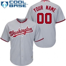 Men Women Youth All Size Washington Nationals Majestic Cool Base Custom Jersey Grey