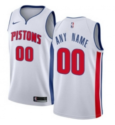 Men Women Youth Toddler All Size Nike Detroit Pistons Customized Swingman White Home NBA Association Edition Jersey