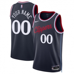 Men Los Angeles Clippers Active Player Custom Navy 2024 25 Icon Edition Stitched Jersey