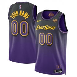 Men Los Angeles Lakers Active Player Custom Purple 2024 25 City Edition Stitched Basketball Jersey