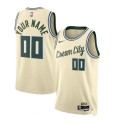 Milwaukee Bucks Nike Unisex 2025 2026 City Edition Swingman Custom Jersey Cream