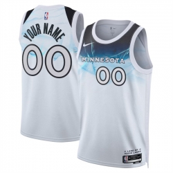 Men Minnesota Timberwolves Active Player Custom White 2024 25 City Edition Stitched Jersey