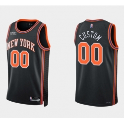 Men Women Youth Toddler New Yok New York Knicks Active Player Custom Black 75th Anniversary Stitched Swingman Basketball Jersey