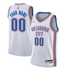 Men Women Youth Toddler OKLAHOMA CITY THUNDER Custom Nike NBA Stitched Jersey White