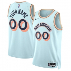 Men San Antonio Spurs Active Player Custom Light Blue 2024 25 City Edition Stitched Basketball Jersey