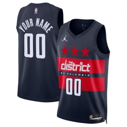 Men Washington Wizards Active Player Custom Navy 2024 25 Statement Edition Stitched Basketball Jersey