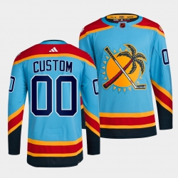 Men Women Youth Florida Panthers Custom Blue 2022 Reverse Retro Stitched Jersey