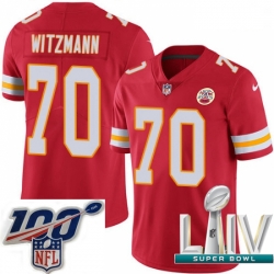 2020 Super Bowl LIV Youth Nike Kansas City Chiefs #70 Bryan Witzmann Red Team Color Vapor Untouchable Limited Player NFL Jersey