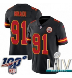 2020 Super Bowl LIV Youth Nike Kansas City Chiefs #91 Derrick Nnadi Limited Black Rush Vapor Untouchable NFL Jersey