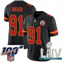 2020 Super Bowl LIV Youth Nike Kansas City Chiefs #91 Derrick Nnadi Limited Black Rush Vapor Untouchable NFL Jersey