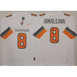 Men Tennessee Volunteers White #8 Nico IAMALEAVA White F U S E Stitched NCAA Jersey