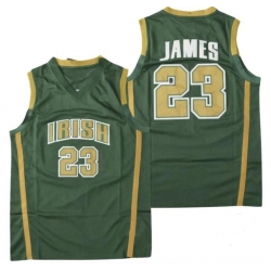 Men Fighting Irish #23 Lebron James Green NCAA Jersey