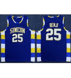Men Simeon Career Academy 25 Benji Royal Stitched Basketball Jersey Men Simeon Career Academy 25 Benji Royal Stitched Basketball Jersey