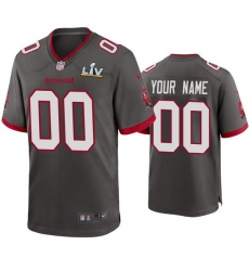 Men Custom Buccaneers Pewter Super Bowl Lv Game Jersey